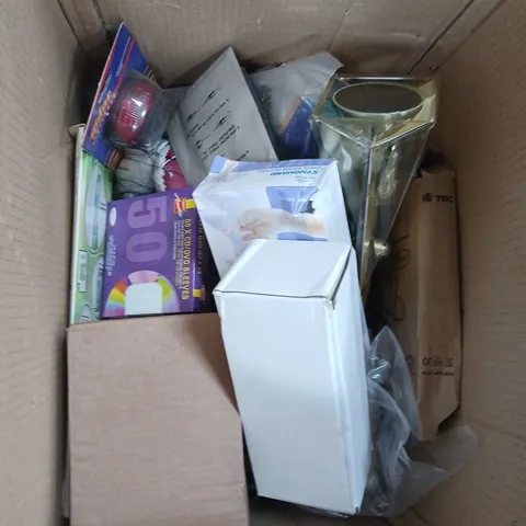 BOX OF ASSORTED ITEMS TO INCLUDE DVD SLEEVES, RUBBER GLOVES ETC....