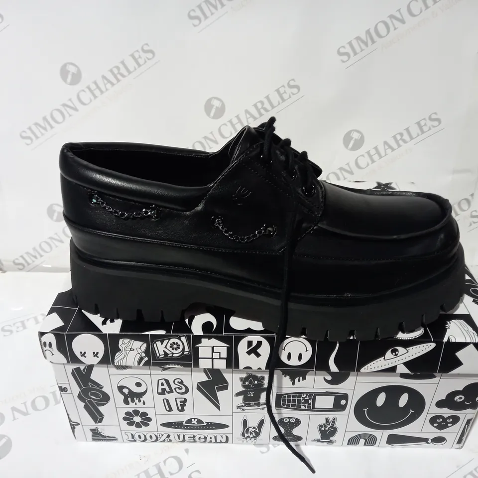 BRAND NEW BOXED PAIR OF KOI VEGAN THE OMEN TRIBAL MEN'S SPIKED LOAFERS  SIZE 8