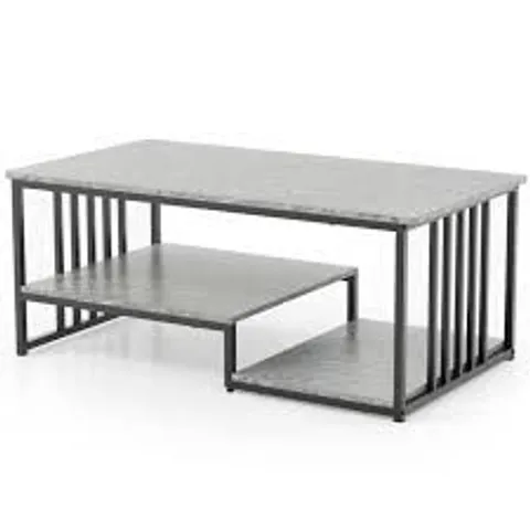 BOXED COSTWAY FAUX MARBLE COFFEE TABLE GREY