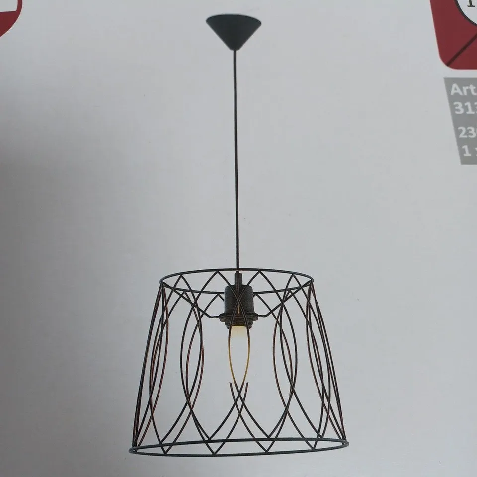 BOXED HOME LOFT CONCEPT WIRE 1 LIGHT GEOMETRIC PENDANT