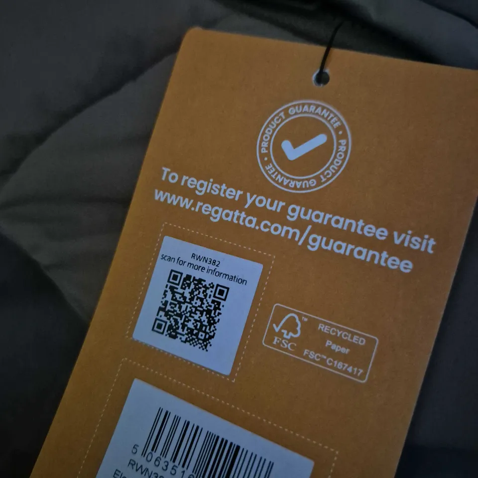 REGATTA ELORIA MOCHA SHOWERPROOF PADDED COAT – UK 16