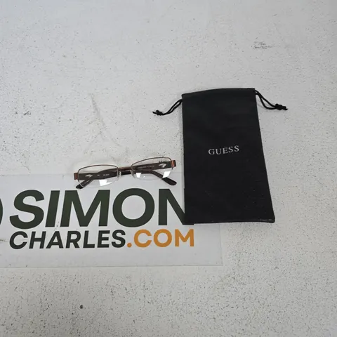 GUESS GLASSES – BROWN METAL FRAME, PRESCRIPTION +2.00 DIOPTRE (UNISEX)