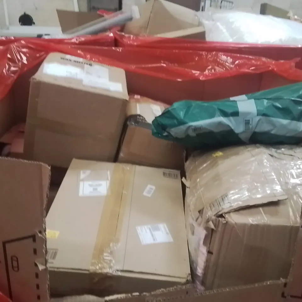 PALLET OF ASSORTED HOUSEHOLD GOODS AND PRODUCTS TO INCLUDE;AIR FRYER,SERVING TRAYS,TOILET SEAT 