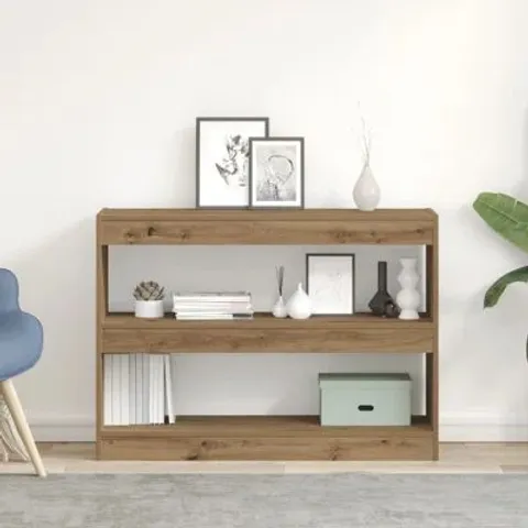 BOXED BOOKCASE ARTISAN OAK ENGINEERED WOOD LARGE BOOK CABINET