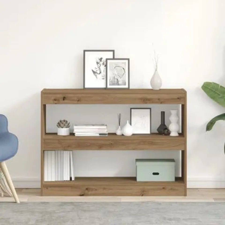 BOXED BOOKCASE ARTISAN OAK ENGINEERED WOOD LARGE BOOK CABINET 