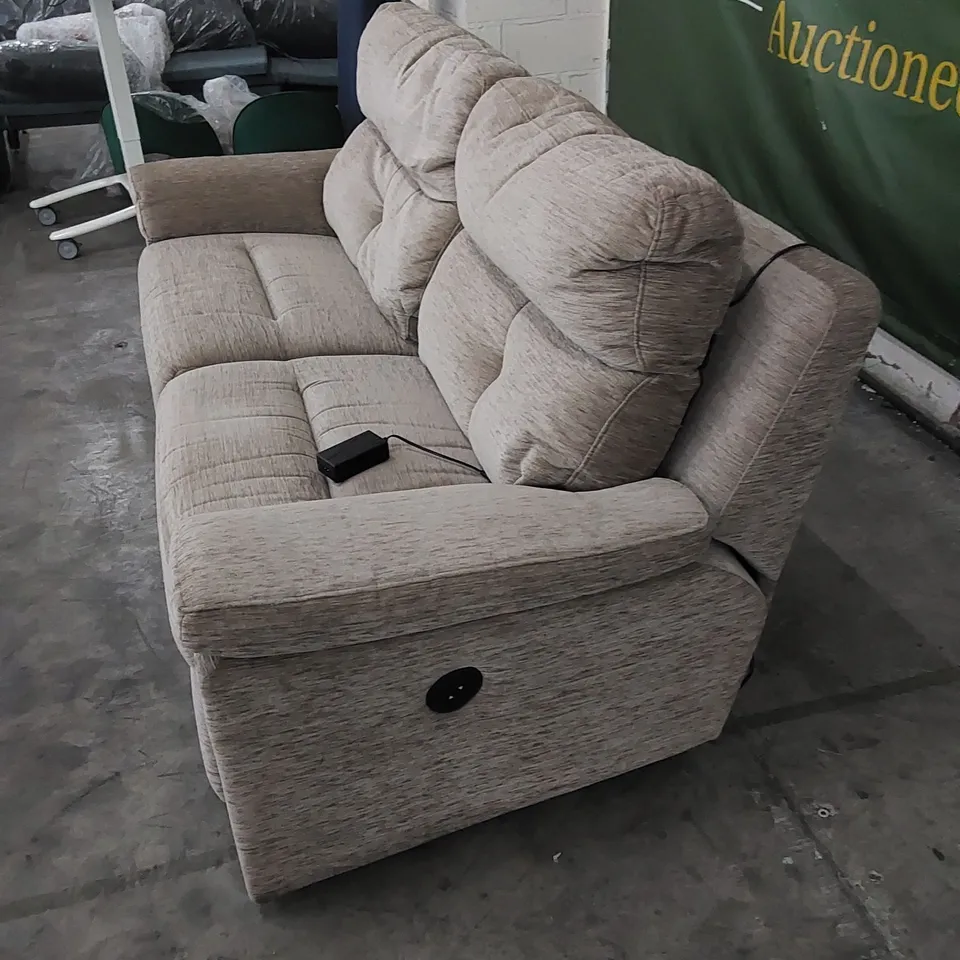 QUALITY G PLAN DESIGNER BURFORD 3-SEATER 2-CUSHION ELECTRIC RECLINER SOFA IN DESTINY STORM FABRIC 