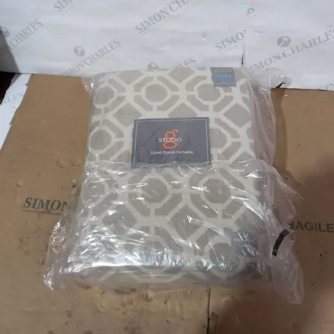 STUDIO G CASTELLO LINED EYELET CURTAINS - APPROX 167CM X 228CM