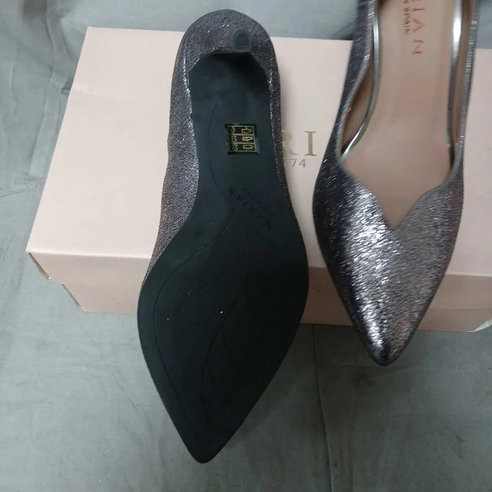 MARIAN DESIGNER SHOES – GLITTER SILVER HIGH HEELS, UK 6.5 (EU 39)