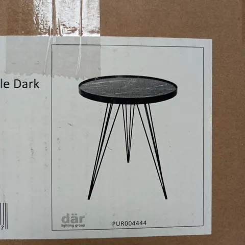 RAUMA ROUND SIDE TABLE DARK GREY STONE EFFECT