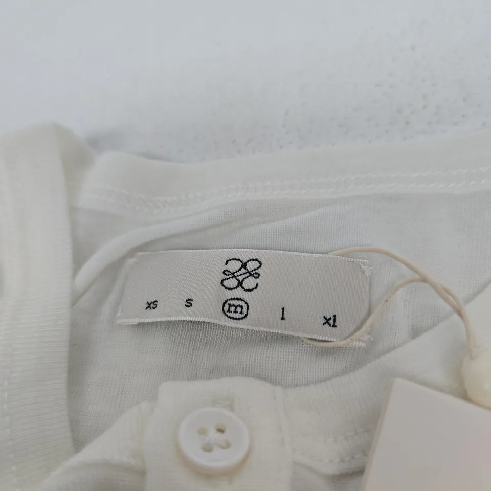 33MM - OFF-WHITE BUTTON-UP TOP – WHITE, UK M