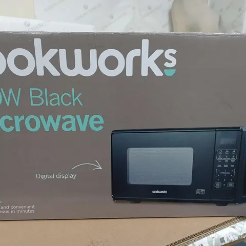 BOXED COOKWORKS 700W BLACK MICROWAVE 17L