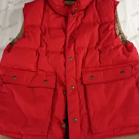 EDDIE BAUER GOOSE DOWN RED GILET - SIZE UNSPECIFIED