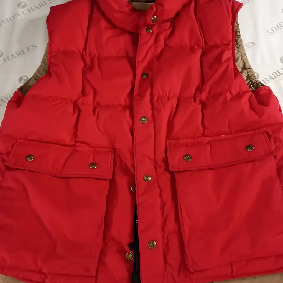 EDDIE BAUER GOOSE DOWN RED GILET - SIZE UNSPECIFIED