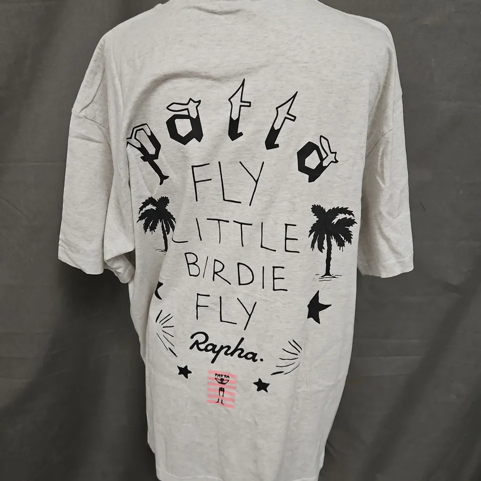 RAPHA X PATTA COTTON TSHIRT IN LIGHT GREY SIZE XL