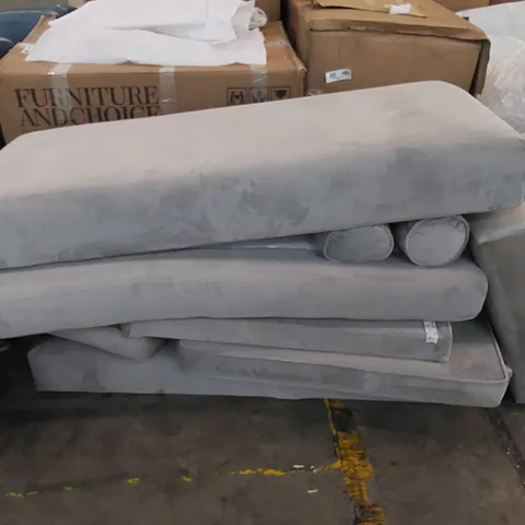 DESIGNER 2-PIECE UPHOLSTERED MADE TO ORDER SOFA BED - GREY