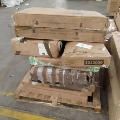 PALLET OF ASSORTED INCOMPLETE DESIGNER FURNITURE PARTS AND PIECES