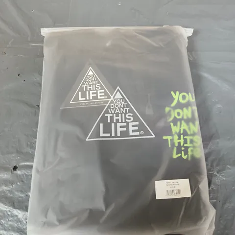 YOU DON'T WANT THIS LIFE YELLOW PAINTER HOODIE – SIZE M