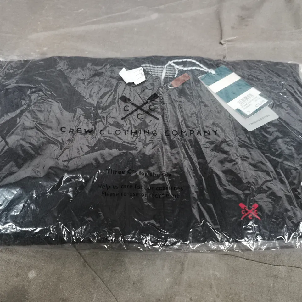 CREW CLOTHING COMPANY CLASSIC HALF ZIP KNIT – CHARCOAL MARL – UK SIZE S