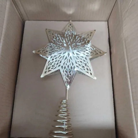 BOXED PACK OF 1 GOLD STAR CHRISTMAS TREE TOPPERS