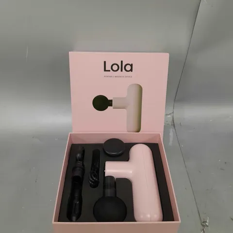 BOXED LOLA 4 SPEED HAND HELD MASSAGE GUN IN PAMPER PINK