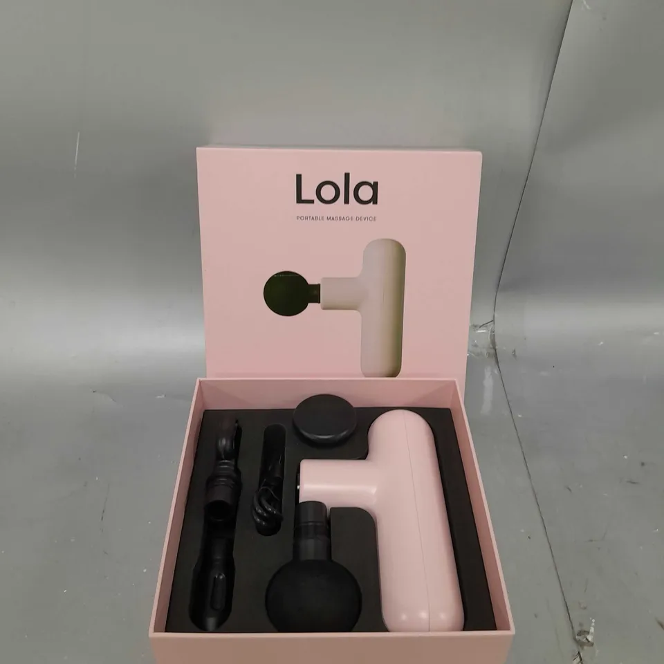 BOXED LOLA 4 SPEED HAND HELD MASSAGE GUN IN PAMPER PINK