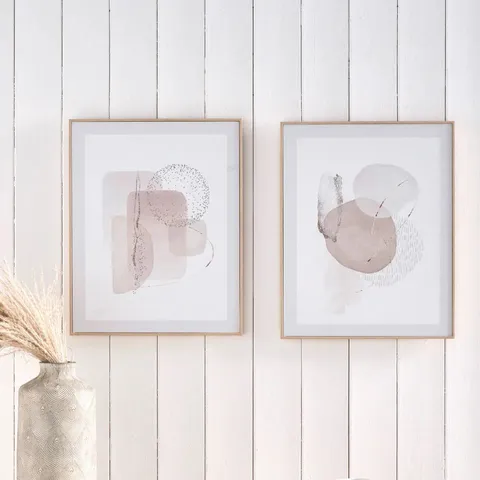BOXED PACIFIC LIFESTYLE - NATURAL ABSTRACT CANVASES WITH NATURAL FRAME