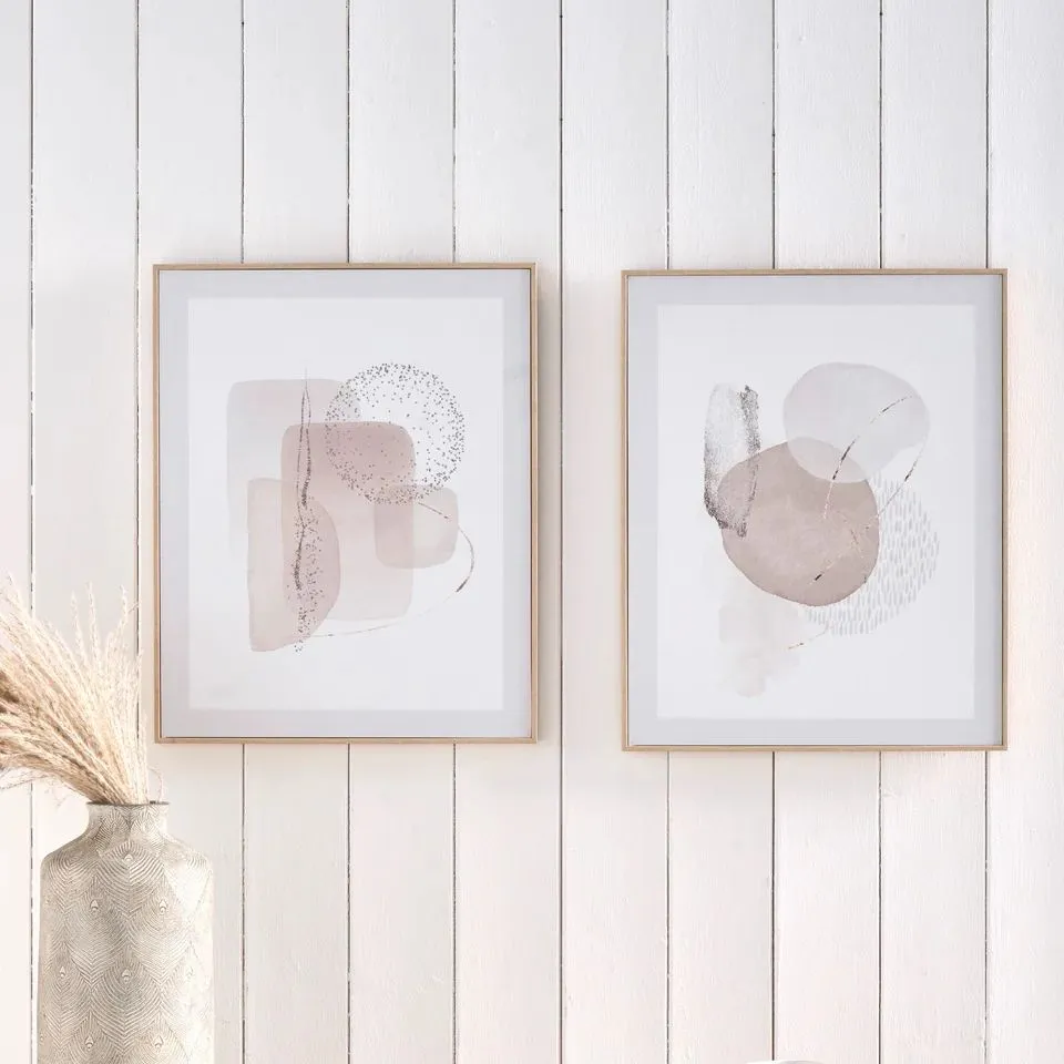 BOXED PACIFIC LIFESTYLE - NATURAL ABSTRACT CANVASES WITH NATURAL FRAME