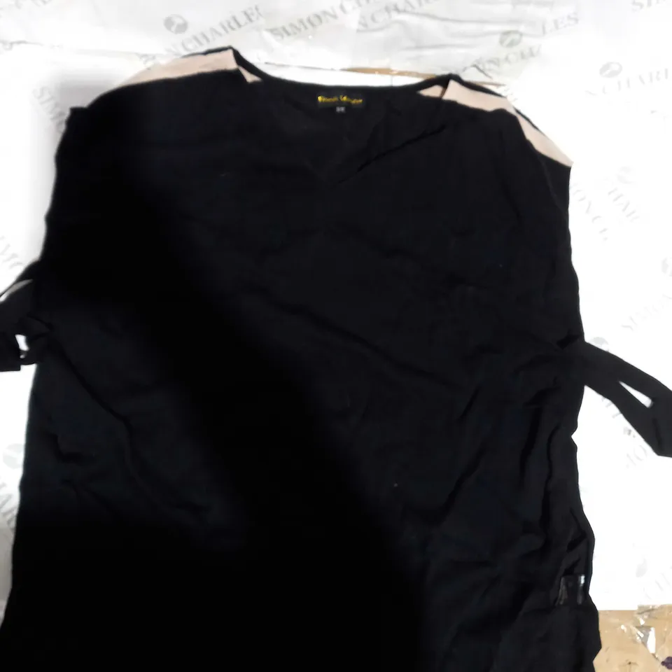 FRANK USHER KNIT TOP BLACK AND STONE SIZE S/M