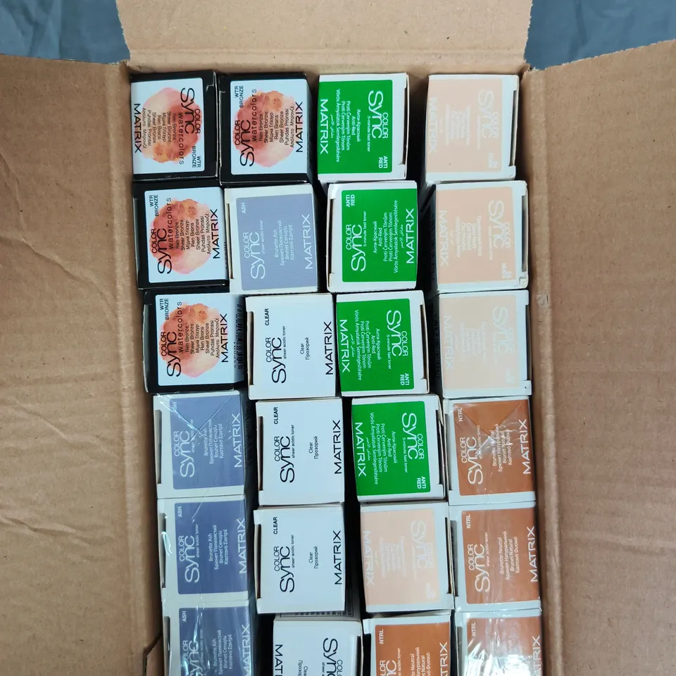 APPROXIMATELY 20 ASSORTED MATRIX SO COLOUR SYNC HAIR COLOURS 