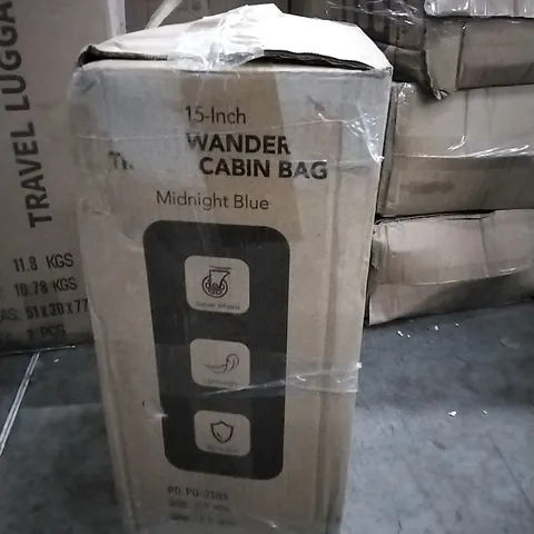 BOXED 15 INCH SKYWANDER TRAVEL CABIN BAG MIDNIGHT BLUE