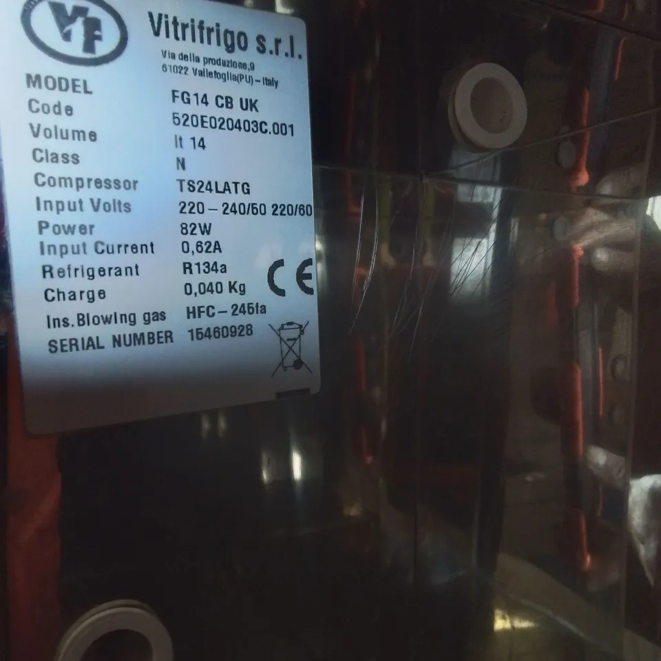 VITRIFRIGO COUNTER TOP MILK FRIDGE 240V Model FG14CBUK