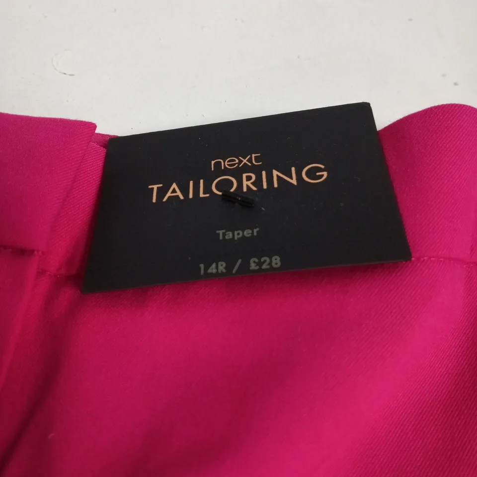 NEXT TAILORING PINK TAPERED TROUSERS, UK 14R