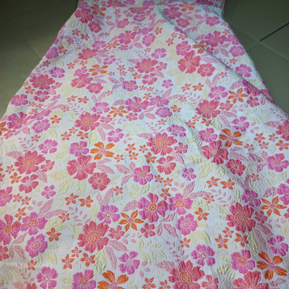 OASIS PINK FLORAL JAQURD MIDI DRESS - SIZE 10