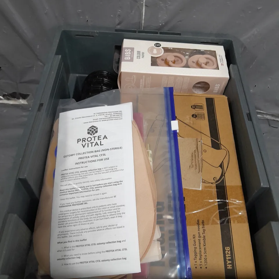 APPROXIMATELY 10 ASSORTED HOUSEHOLD ITEMS TOO INCLUDE , NOTEBOOKS , BABY DUMMIES , TAGGING GUN SET , ETC