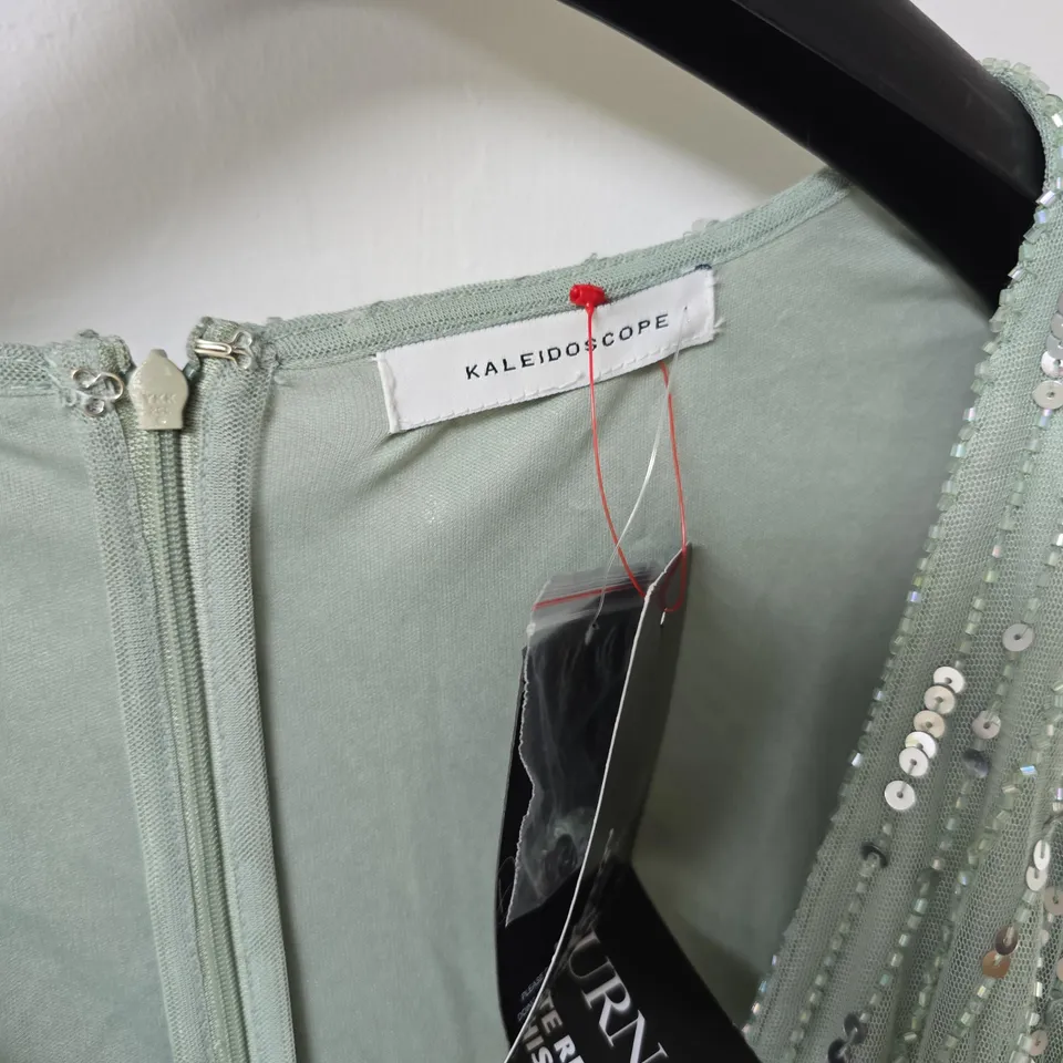 KALEIDOSCOPE SAGE BEADED MAXI DRESS - SIZE 20