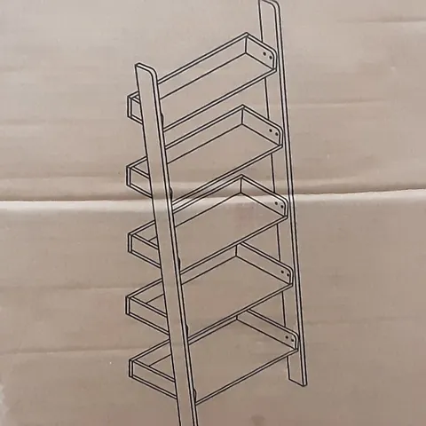 BOXED LYNTON WHITE LADDER BOOKCASE - H170 X W60 X D35CM