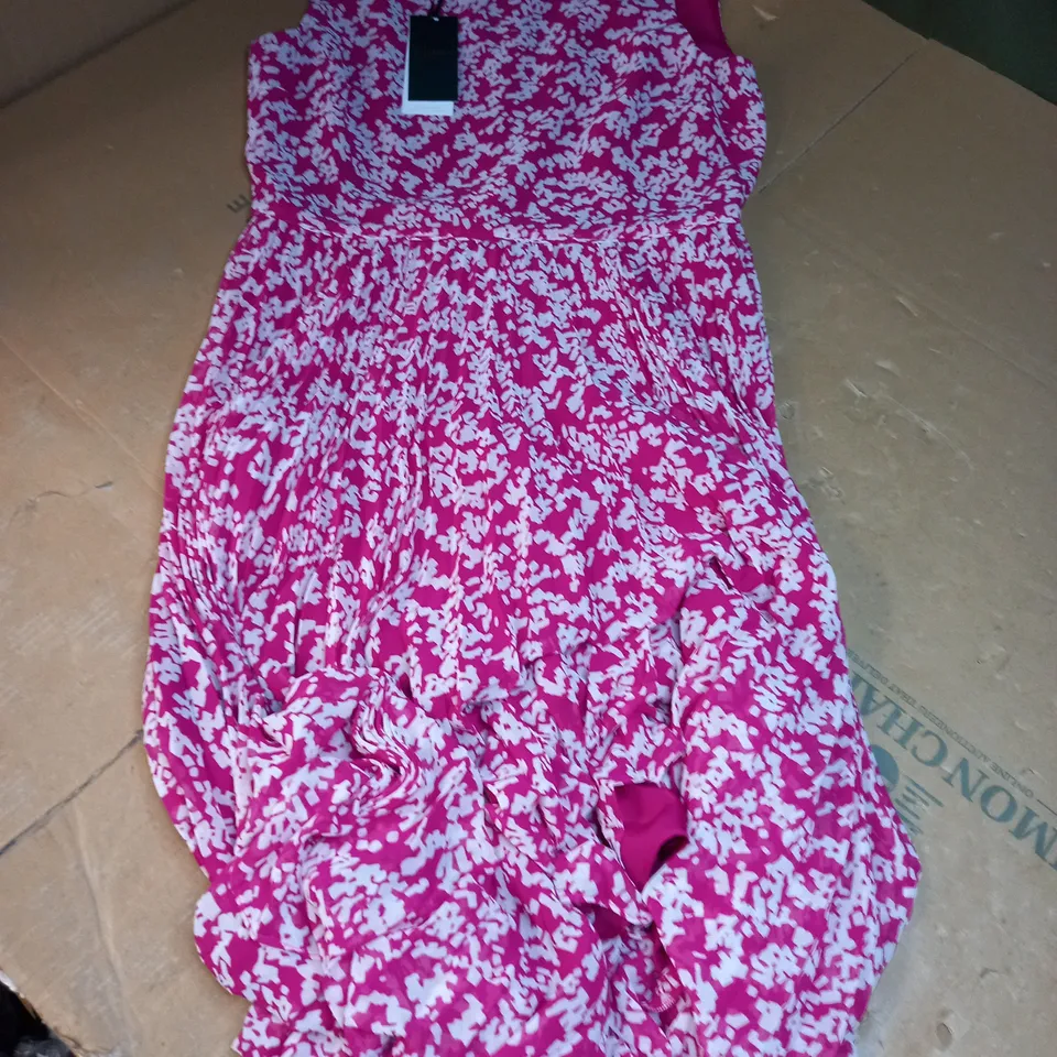 HOBBS LONDON TALISA DRESS MAGENTA IVORY - UK 10