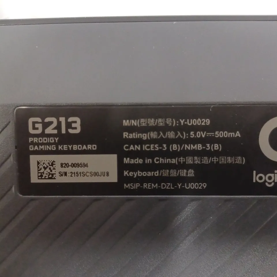 LOGITECH G213 PRODIGY KEYBOARD