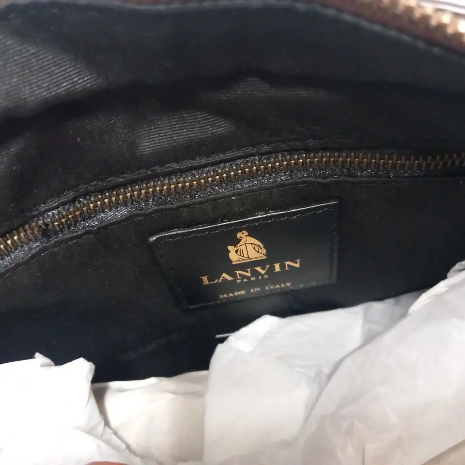LANVIN VERMILLION MINIPOP LAMBSKIN PATCHWORK BAG