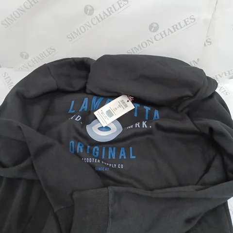 LAMBRETTA ORIGINAL HOODED SWEATSHIRT IN BLACK - L