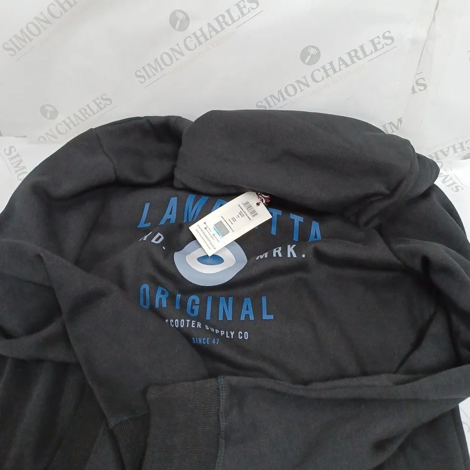 LAMBRETTA ORIGINAL HOODED SWEATSHIRT IN BLACK - L