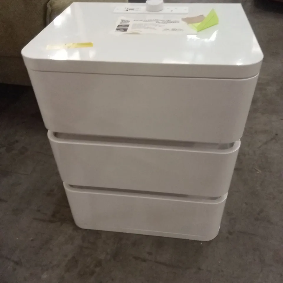 3-DRAWER NIGHTSTAND WITH CHARGING STATION AND RGB MOTION-SENSOR LIGHT – WHITE