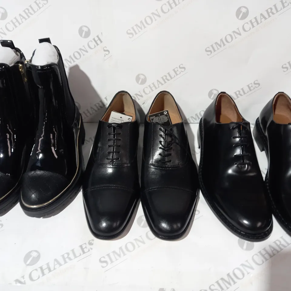 BOX OF APPROXIMATELY 10 ASSORTED PAIRS OF SHOES AND FOOTWEAR ITEMS IN VARIOUS STYLES AND SIZES TO INCLUDE COS, AUTOGRAPH, ETC