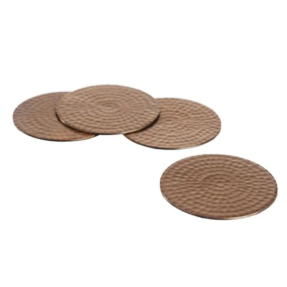 BOXED SOLID COLOUR STAINLESS STEEL ROUND COASTERS