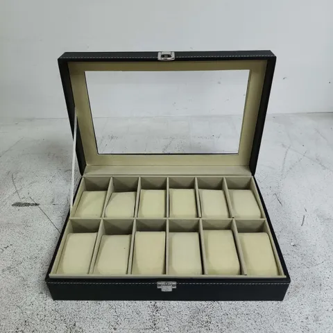 JEWELLERY DISPLAY CASE WITH LID - 12-COMPARTMENT TRAY