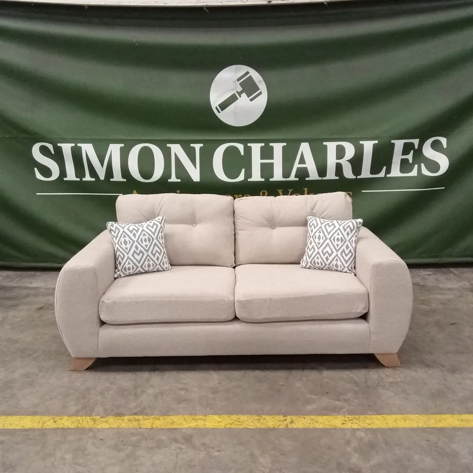 PRENT FABRIC 3 SEATER SOFA - NATURAL RRP £799