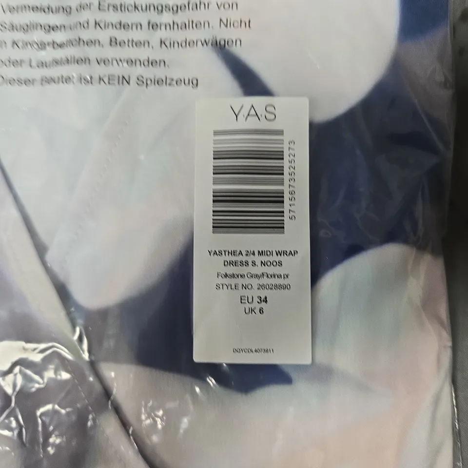 BAGGED Y.A.S THEA MIDI WRAP DRESS – UK 6 (EU 34)