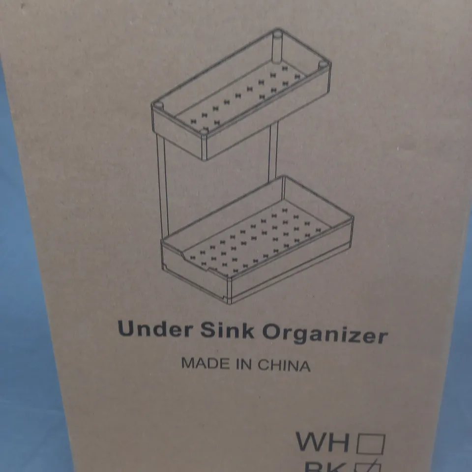 BOXED UNDER SINK ORGANIZER IN BLACK