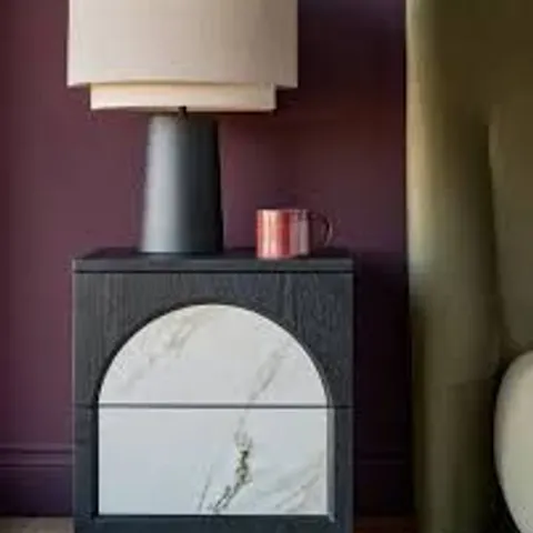 BOXED DANETTI ARCHIE NATURAL CERAMIC BEDSIDE TABLE (1 BOX)