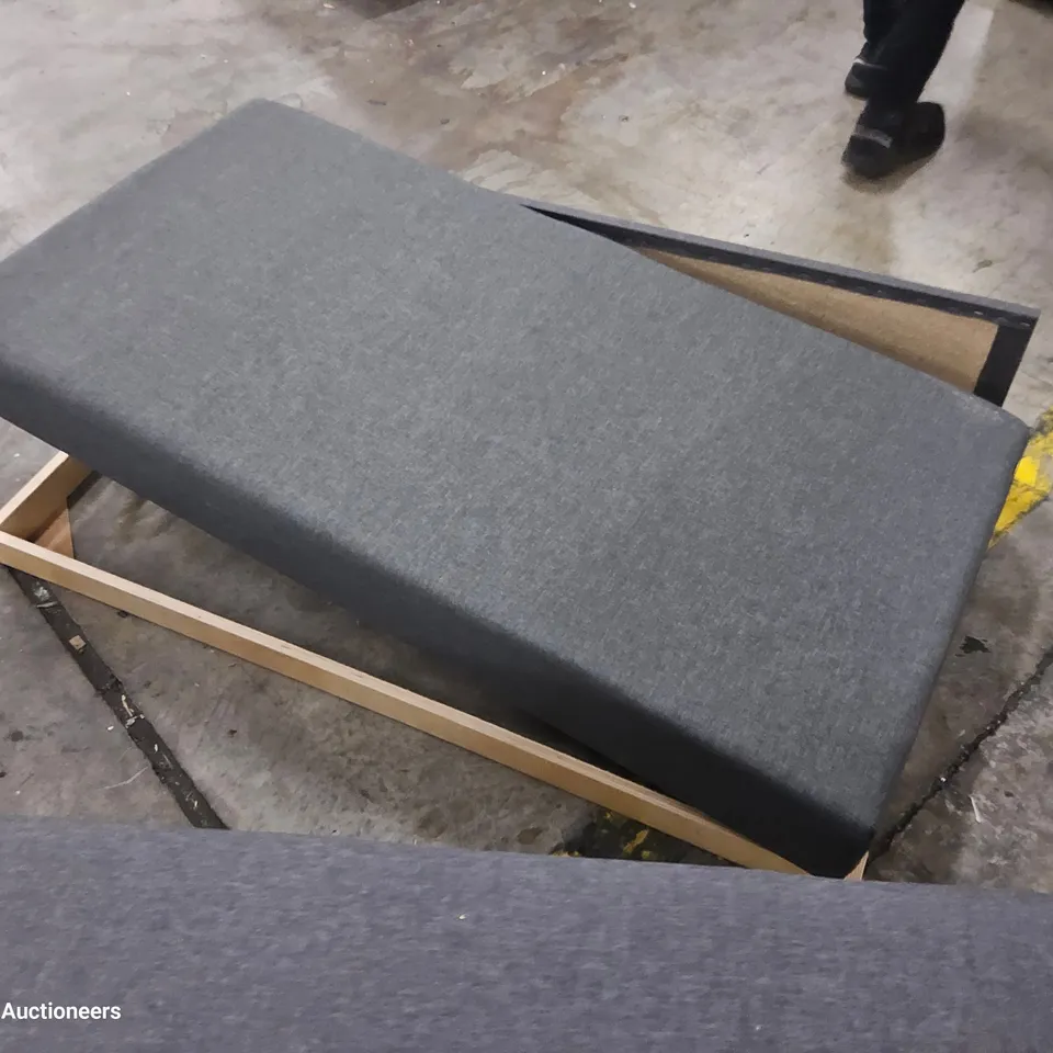 GREY FAGRIC SOFA PARTS, INCLUDING 2 × OTTOMAN CHAISES, BACKS, ARMS, CUSHIONS